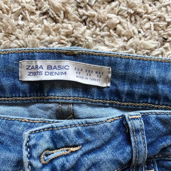 Zara Z1975 Skinny Ankle Jeans w/ Red Stripe Detail - Picture 3 of 5